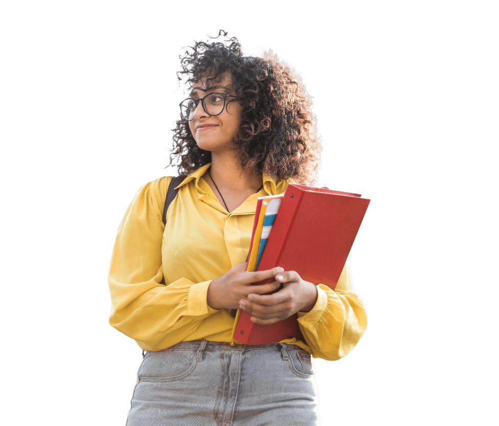 Tutor Labs, student holding book